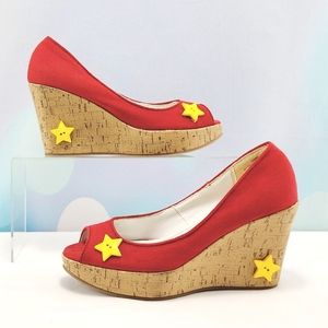 DAMITA K – Wedge approx. 3.5”, approx. 1.25” platform, red, size 7
